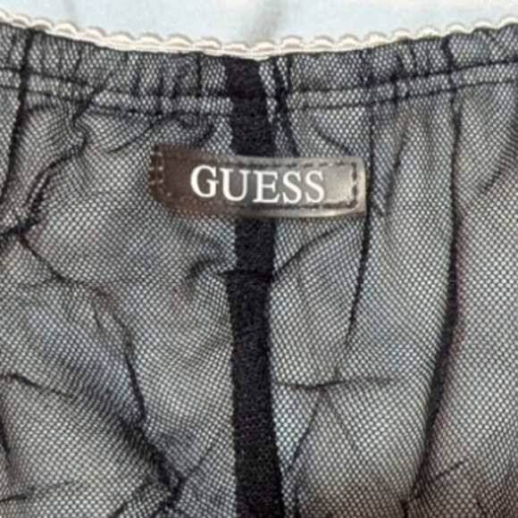 Y2K GUESS Sheer Mesh Dress Black Medium 90s Vintage - Picture 6 of 9
